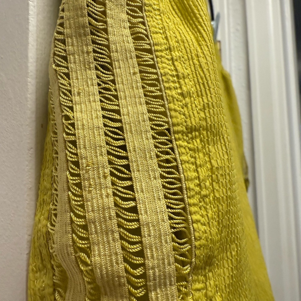 Free People Movement Chartreuse Running Shorts Lace Panel Lined Zip Pocket Size - Picture 4 of 5